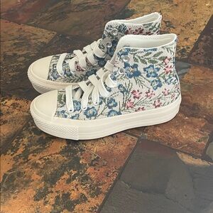 Floral High-Top Sneakers